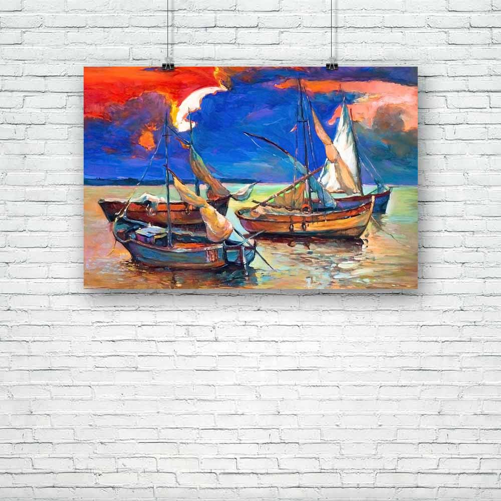 Fishing Boats & Sea D1 Unframed Paper Poster-Paper Posters Unframed-POS_UN-IC 5003297 IC 5003297, Abstract Expressionism, Abstracts, Ancient, Art and Paintings, Automobiles, Boats, Drawing, Historical, Holidays, Illustrations, Impressionism, Landscapes, Medieval, Modern Art, Nature, Nautical, Paintings, Scenic, Semi Abstract, Sunrises, Sunsets, Transportation, Travel, Vehicles, Vintage, fishing, sea, d1, unframed, paper, poster, oil, painting, canvas, abstract, art, artistic, artwork, background, bay, beach