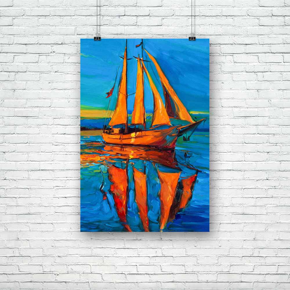 Sailing Ship & Sea Unframed Paper Poster-Paper Posters Unframed-POS_UN-IC 5003299 IC 5003299, Abstract Expressionism, Abstracts, Art and Paintings, Automobiles, Boats, Drawing, Illustrations, Impressionism, Landscapes, Modern Art, Nature, Nautical, Paintings, Scenic, Semi Abstract, Signs, Signs and Symbols, Sketches, Sunsets, Transportation, Travel, Vehicles, Watercolour, sailing, ship, sea, unframed, paper, poster, oil, painting, abstract, canvas, modern, acrylic, art, artist, artistic, artwork, backdrop, 