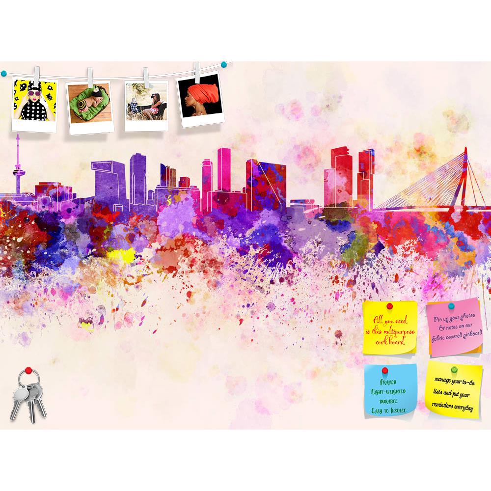 ArtzFolio Rotterdam Skyline, Netherlands Printed Bulletin Board Notice Pin Board Soft Board | Frameless-Bulletin Boards Frameless-AZSAO26708555BLB_FL_L-Image Code 5003305 Vishnu Image Folio Pvt Ltd, IC 5003305, ArtzFolio, Bulletin Boards Frameless, Places, Fine Art Reprint, rotterdam, skyline, netherlands, printed, bulletin, board, notice, pin, soft, frameless, watercolor, background, europe, abstract, paint, color, splash, colorful, art, texture, grunge, paper, ink, illustration, bright, vintage, splatter,