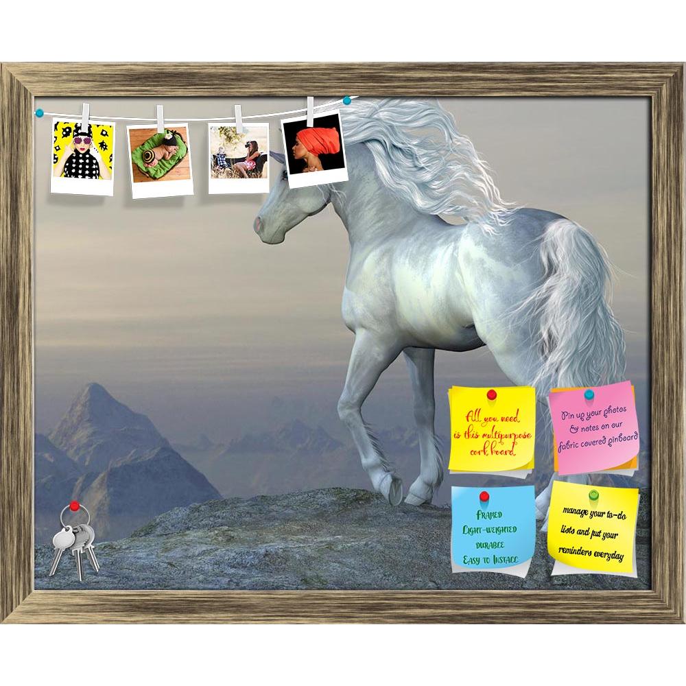 ArtzFolio Unicorn Bluff Printed Bulletin Board Notice Pin Board Soft Board | Framed-Bulletin Boards Framed-AZSAO26748442BLB_FR_L-Image Code 5003311 Vishnu Image Folio Pvt Ltd, IC 5003311, ArtzFolio, Bulletin Boards Framed, Animals, Fantasy, Digital Art, unicorn, bluff, printed, bulletin, board, notice, pin, soft, framed, white, stallion, looks, his, vast, territory, from, mountain, cliff, horse, animal, equine, creature, magic, fairytale, folklore, tale, fable, horn, myth, mythology, mare, forest, trees, st