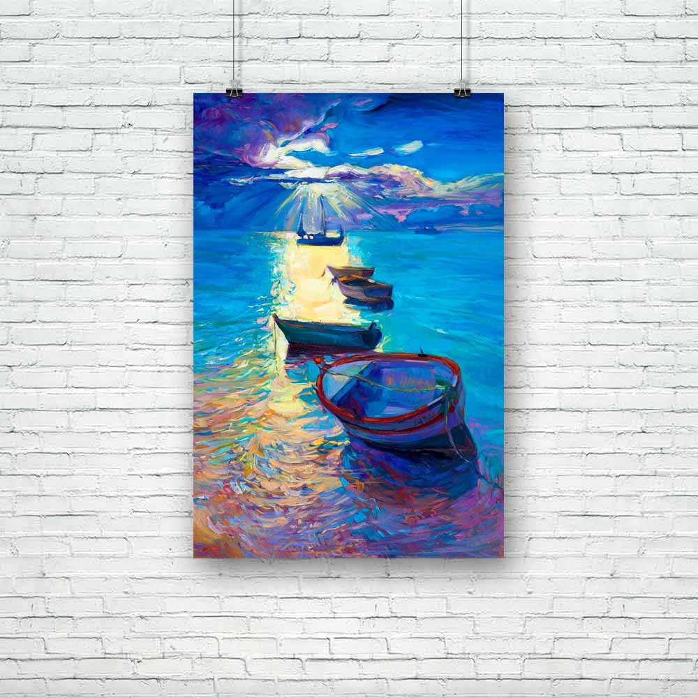 Fishing Boats & Sea D2 Unframed Paper Poster-Paper Posters Unframed-POS_UN-IC 5003330 IC 5003330, Abstract Expressionism, Abstracts, Ancient, Art and Paintings, Automobiles, Boats, Drawing, Historical, Holidays, Illustrations, Impressionism, Landscapes, Medieval, Modern Art, Nature, Nautical, Paintings, Scenic, Semi Abstract, Sunrises, Sunsets, Transportation, Travel, Vehicles, Vintage, fishing, sea, d2, unframed, paper, poster, oil, painting, abstract, art, artistic, artwork, background, bay, beach, blue, 
