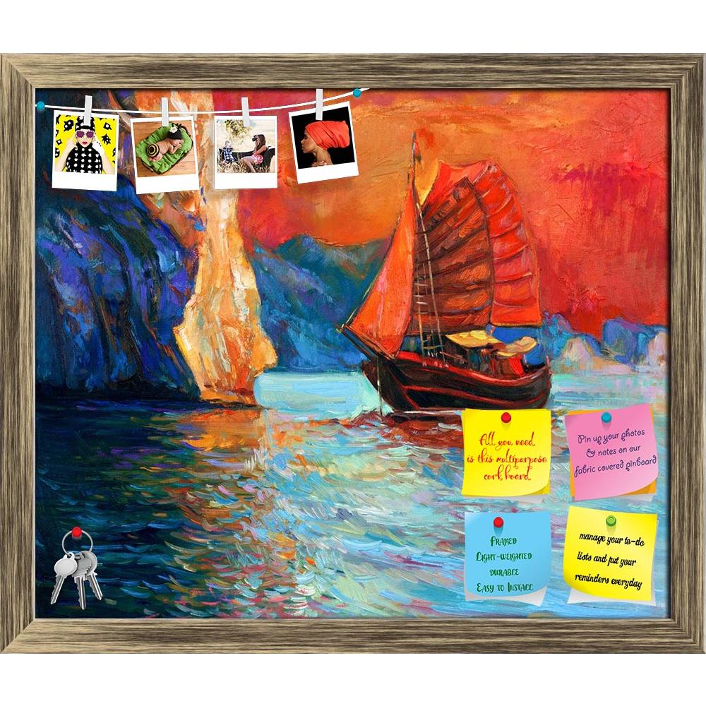 ArtzFolio Artwork Of Chinese Sailing Ship & Cliffs Printed Bulletin Board Notice Pin Board Soft Board | Framed-Bulletin Boards Framed-AZSAO26924635BLB_FR_L-Image Code 5003331 Vishnu Image Folio Pvt Ltd, IC 5003331, ArtzFolio, Bulletin Boards Framed, Landscapes, Fine Art Reprint, artwork, of, chinese, sailing, ship, cliffs, printed, bulletin, board, notice, pin, soft, framed, original, oil, painting, sea, canvas.rich, golden, sunset, ocean.modern, impressionism, abstract, acrylic, art, artist, artistic, back