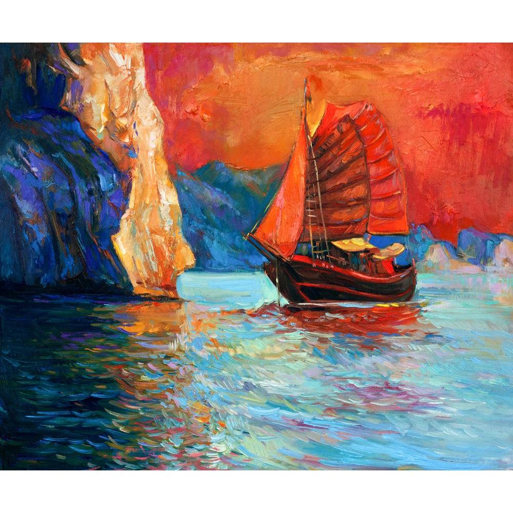 Artwork Of Chinese Sailing Ship & Cliffs Canvas Painting Synthetic Frame-Paintings MDF Framing-AFF_FR-IC 5003331 IC 5003331, Abstract Expressionism, Abstracts, Art and Paintings, Automobiles, Boats, Chinese, Drawing, Illustrations, Impressionism, Landscapes, Modern Art, Nature, Nautical, Paintings, Scenic, Semi Abstract, Signs, Signs and Symbols, Sketches, Sunsets, Transportation, Travel, Vehicles, Watercolour, artwork, of, sailing, ship, cliffs, canvas, painting, synthetic, frame, abstract, acrylic, art, a