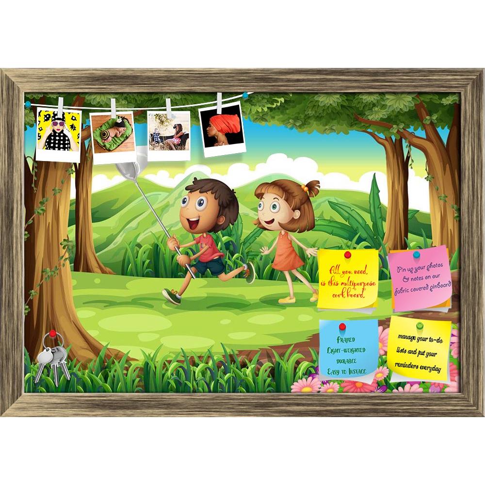 ArtzFolio Kids Playing At The Woods Printed Bulletin Board Notice Pin Board Soft Board | Framed-Bulletin Boards Framed-AZSAO27137280BLB_FR_L-Image Code 5003345 Vishnu Image Folio Pvt Ltd, IC 5003345, ArtzFolio, Bulletin Boards Framed, Kids, Digital Art, playing, at, the, woods, printed, bulletin, board, notice, pin, soft, framed, illustration, pin up board, push pin board, extra large cork board, big pin board, notice board, small bulletin board, cork board, wall notice board, giant cork board, bulletin boa