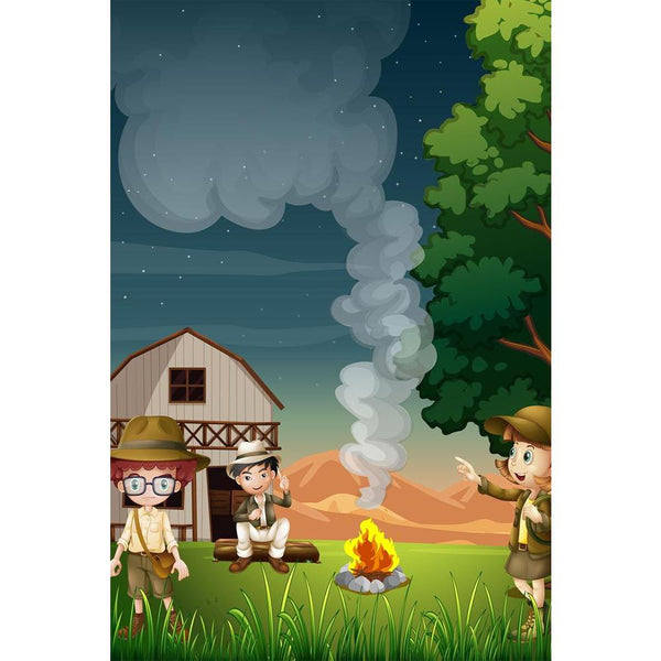 Kids Near The Campfire Unframed Paper Poster-Paper Posters Unframed-POS_UN-IC 5003348 IC 5003348, Animated Cartoons, Baby, Caricature, Cartoons, Children, Digital, Digital Art, Drawing, Graphic, Illustrations, Kids, Landscapes, People, Scenic, Wooden, near, the, campfire, unframed, paper, wall, poster, barn, boys, branches, camping, cartoon, exploration, explore, explorer, exploring, female, fire, flame, flaming, gentlemen, girl, grass, green, home, hot, house, humans, illustration, image, lady, landscape, 