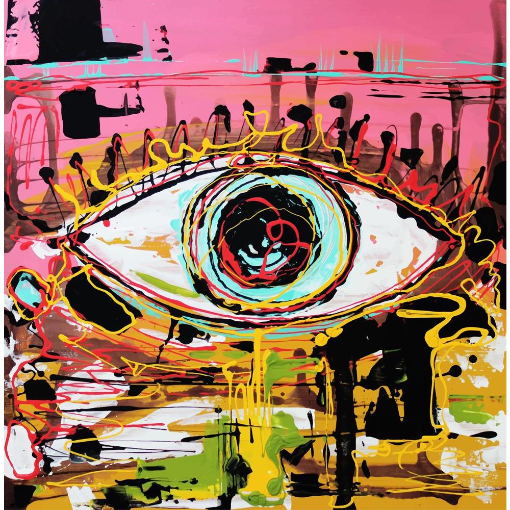 Abstract Composition Of Human Eye Canvas Painting Synthetic Frame - Paintings MDF Framing - ArtzFolio.com