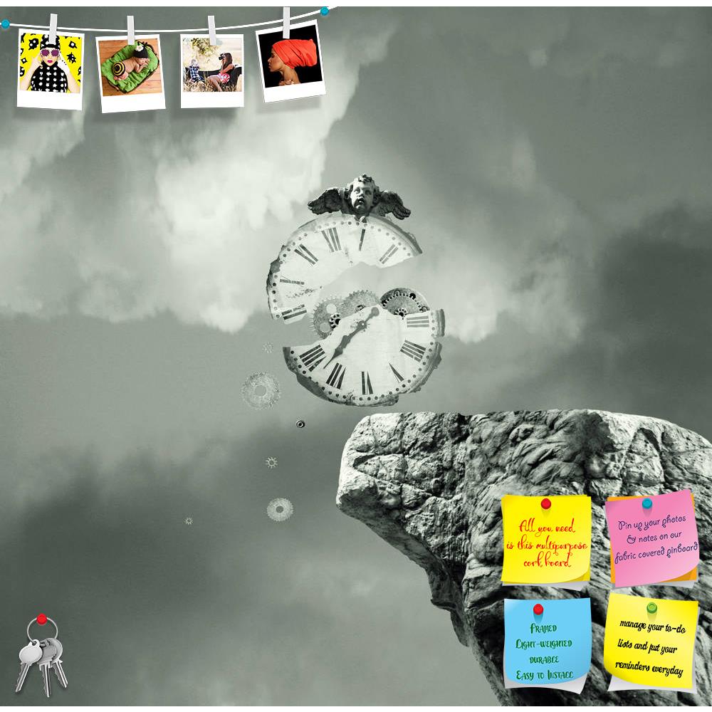 ArtzFolio Metaphysics Printed Bulletin Board Notice Pin Board Soft Board | Frameless-Bulletin Boards Frameless-AZSAO27485373BLB_FL_L-Image Code 5003384 Vishnu Image Folio Pvt Ltd, IC 5003384, ArtzFolio, Bulletin Boards Frameless, Conceptual, Digital Art, metaphysics, printed, bulletin, board, notice, pin, soft, frameless, imagine, representing, old, broken, clock, falls, cliff, dramatic, surreal, background, art, artistic, surrealism, surrealistic, rocky, angel, statue, mechanism, hands, number, sky, cloud,