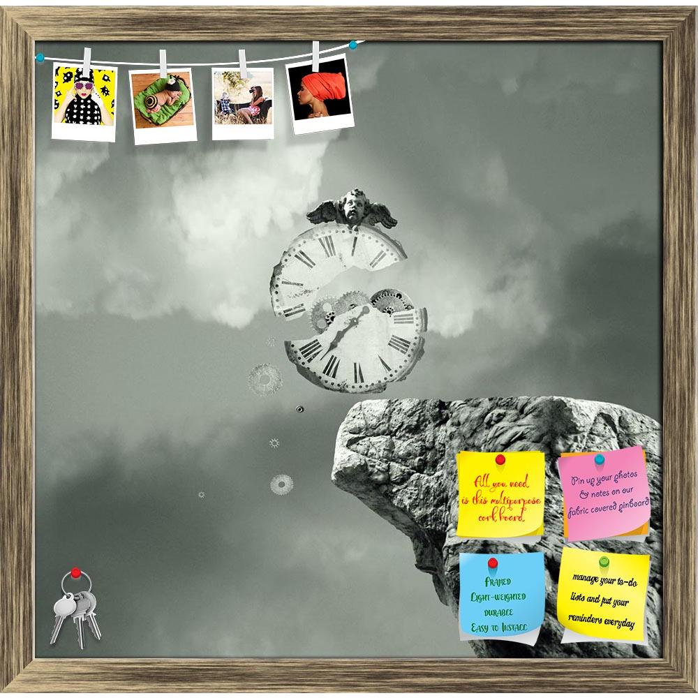 ArtzFolio Metaphysics Printed Bulletin Board Notice Pin Board Soft Board | Framed-Bulletin Boards Framed-AZSAO27485373BLB_FR_L-Image Code 5003384 Vishnu Image Folio Pvt Ltd, IC 5003384, ArtzFolio, Bulletin Boards Framed, Conceptual, Digital Art, metaphysics, printed, bulletin, board, notice, pin, soft, framed, imagine, representing, old, broken, clock, falls, cliff, dramatic, surreal, background, art, artistic, surrealism, surrealistic, rocky, angel, statue, mechanism, hands, number, sky, cloud, concept, fa
