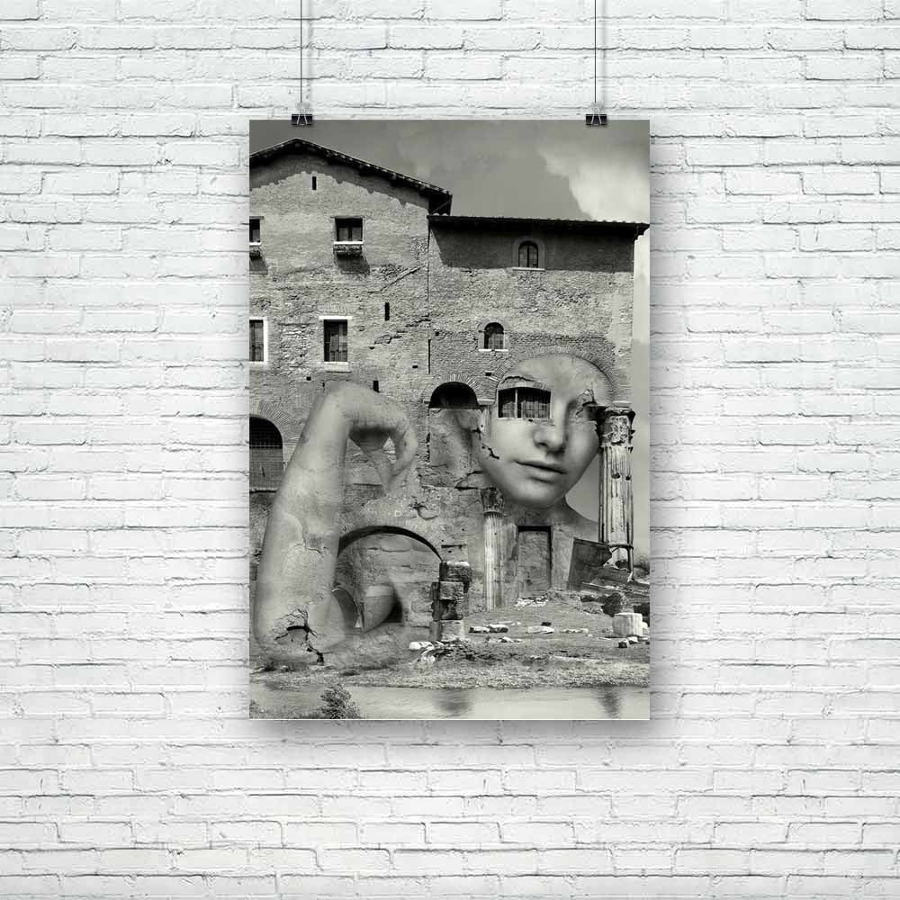Artistic Surreal Image Unframed Paper Poster-Paper Posters Unframed-POS_UN-IC 5003391 IC 5003391, Architecture, Art and Paintings, Black, Black and White, Collages, Conceptual, Gothic, Illustrations, Realism, Surrealism, White, artistic, surreal, image, unframed, paper, poster, antique, arch, arm, art, artist, building, cloud, collage, complex, complexity, composition, concept, creativity, dark, decadence, decadent, detail, exterior, face, fog, goth, illustration, illustrative, imagination, imaginative, ima