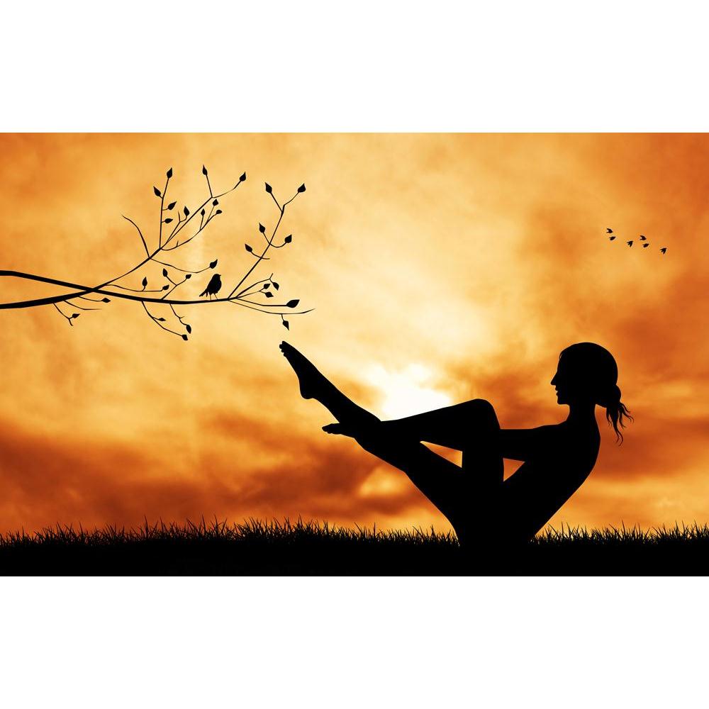 Yoga Pose Canvas Painting Synthetic Frame, image size:1000x1000