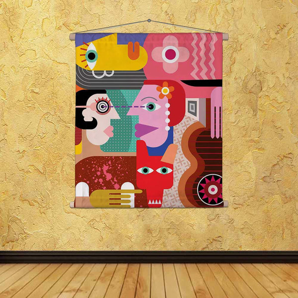 ArtzFolio Women With Dog Fabric Painting Tapestry Scroll Art Hanging-Scroll Art-AZART27532740TAP_L-Image Code 5003397 Vishnu Image Folio Pvt Ltd, IC 5003397, ArtzFolio, Scroll Art, Abstract, Surrealism, Digital Art, women, with, dog, canvas, fabric, painting, tapestry, scroll, art, hanging, two, looking, each, other's, eyes, fine, vector, illustration, tapestries, room tapestry, hanging tapestry, huge tapestry, amazonbasics, tapestry cloth, fabric wall hanging, unique tapestries, wall tapestry, small tapest