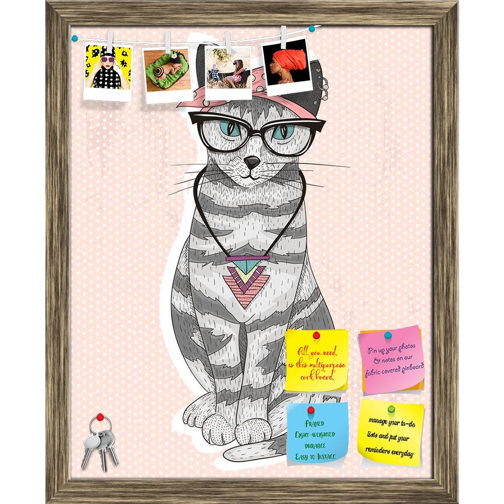 ArtzFolio Cute Hipster Rockabilly Cat Printed Bulletin Board Notice Pin Board Soft Board | Framed-Bulletin Boards Framed-AZSAO27539152BLB_FR_L-Image Code 5003399 Vishnu Image Folio Pvt Ltd, IC 5003399, ArtzFolio, Bulletin Boards Framed, Animals, Kids, Digital Art, cute, hipster, rockabilly, cat, printed, bulletin, board, notice, pin, soft, framed, head, scarf, glasses, necklace, pin up board, push pin board, extra large cork board, big pin board, notice board, small bulletin board, cork board, wall notice b