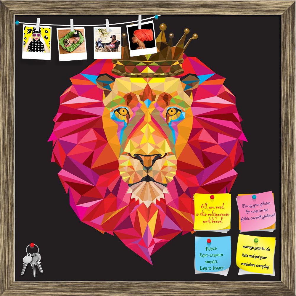 ArtzFolio King Lion Head Printed Bulletin Board Notice Pin Board Soft Board | Framed-Bulletin Boards Framed-AZSAO27580958BLB_FR_L-Image Code 5003405 Vishnu Image Folio Pvt Ltd, IC 5003405, ArtzFolio, Bulletin Boards Framed, Abstract, Animals, Kids, Digital Art, king, lion, head, printed, bulletin, board, notice, pin, soft, framed, geometric, pattern, crown, mascot, animal, wild, mane, design, nature, symbol, cat, sign, graphic, zoo, predator, icon, lions, power, school, tattoo, isolated, sports, background,