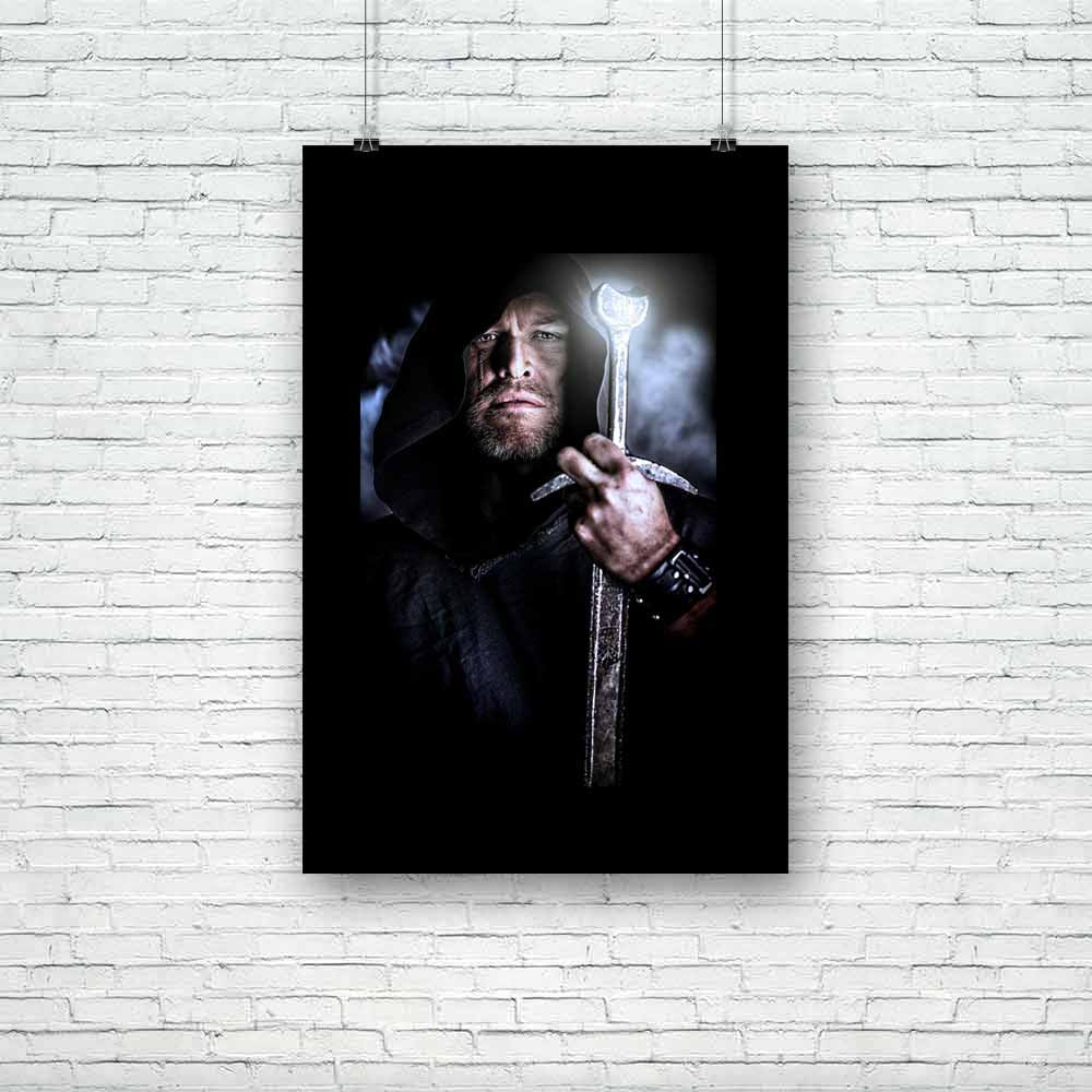 Historical Fantasy Unframed Paper Poster-Paper Posters Unframed-POS_UN-IC 5003419 IC 5003419, Ancient, Art and Paintings, Black, Black and White, Cars, Fantasy, Historical, Individuals, Medieval, People, Portraits, Vintage, Metallic, unframed, paper, poster, warrior, knight, sword, knights, warriors, fighter, antique, armor, art, brave, brutal, cape, character, cloak, costume, european, face, handsome, harsh, hero, history, hood, iron, legend, magical, male, man, masculine, mature, monk, mysterious, myth, n