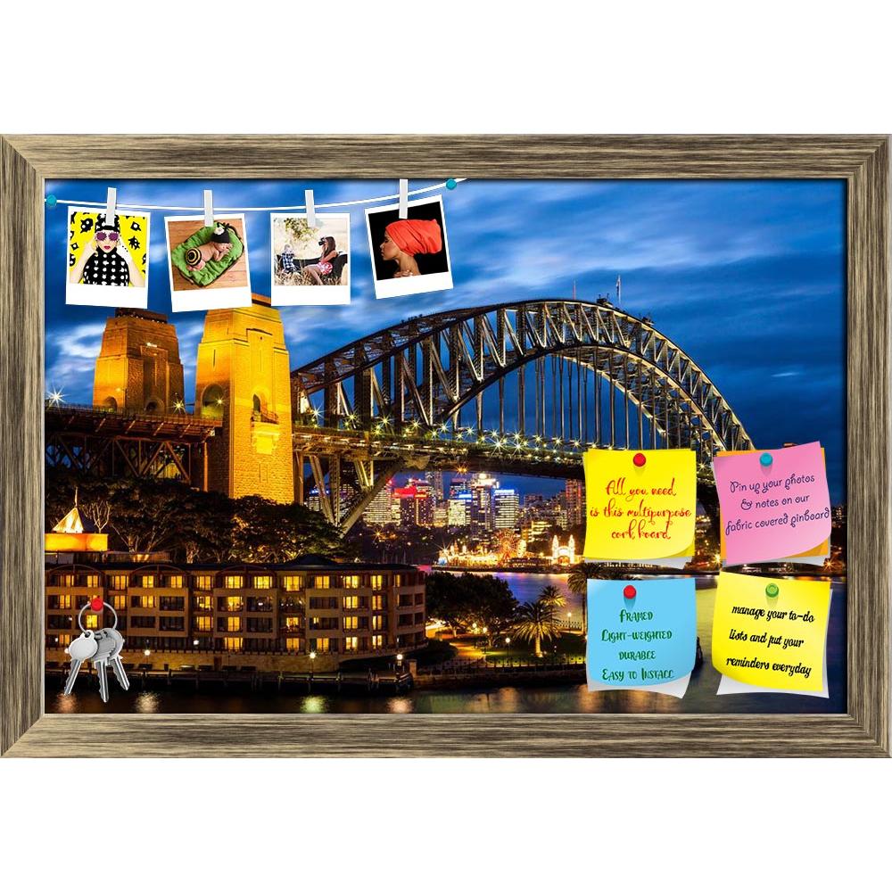 ArtzFolio Sydney Harbour Bridge At Blue Night Printed Bulletin Board Notice Pin Board Soft Board | Framed-Bulletin Boards Framed-AZSAO27821782BLB_FR_L-Image Code 5003426 Vishnu Image Folio Pvt Ltd, IC 5003426, ArtzFolio, Bulletin Boards Framed, Places, Photography, sydney, harbour, bridge, at, blue, night, printed, bulletin, board, notice, pin, soft, framed, pin up board, push pin board, extra large cork board, big pin board, notice board, small bulletin board, cork board, wall notice board, giant cork boar
