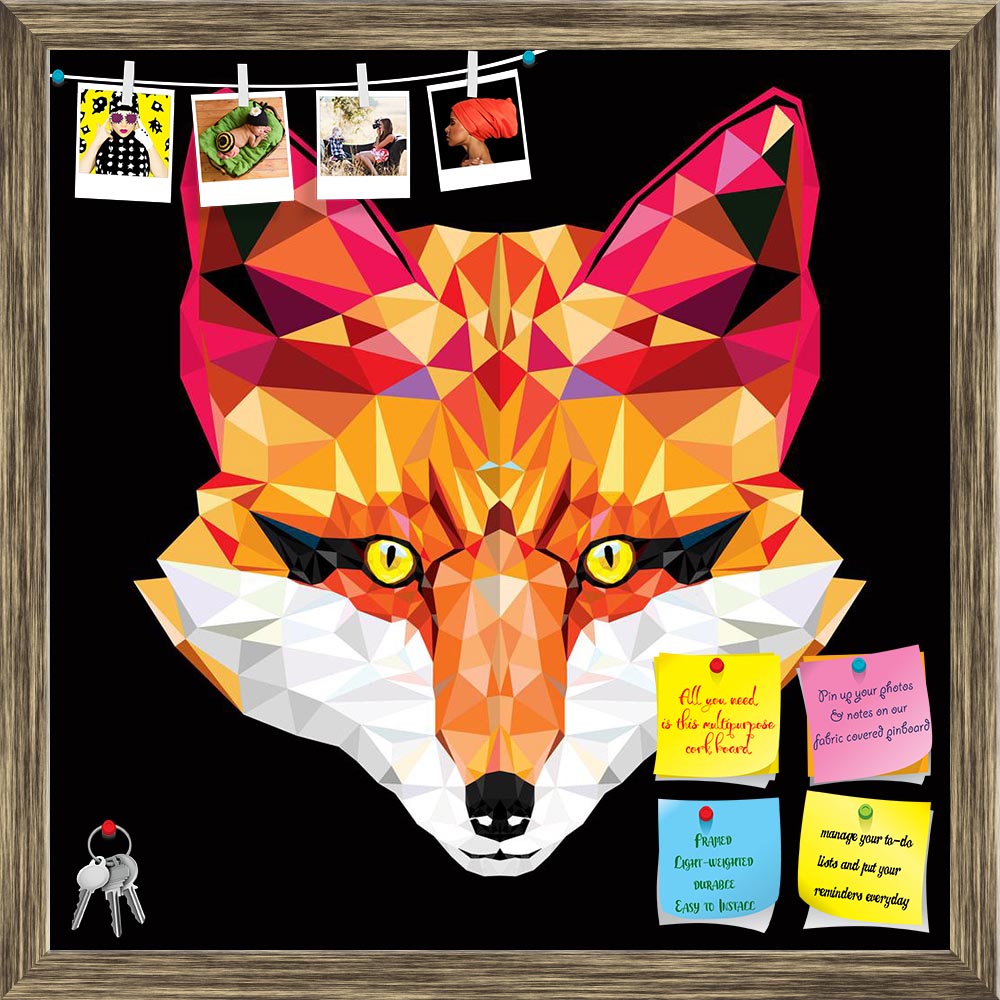 ArtzFolio Fox Head In Geometric Pattern Printed Bulletin Board Notice Pin Board Soft Board | Framed-Bulletin Boards Framed-AZSAO27945364BLB_FR_L-Image Code 5003437 Vishnu Image Folio Pvt Ltd, IC 5003437, ArtzFolio, Bulletin Boards Framed, Animals, Kids, Digital Art, fox, head, in, geometric, pattern, printed, bulletin, board, notice, pin, soft, framed, abstract, animal, vector, origami, life, world, design, unusual, icon, isolated, wild, mammal, triangle, sly, red, sign, fur, symbol, element, graphic, zoo, 