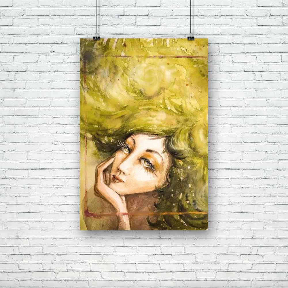 Woman Portrait D9 Unframed Paper Poster-Paper Posters Unframed-POS_UN-IC 5003445 IC 5003445, Adult, Art and Paintings, Asian, Black and White, Fruit and Vegetable, Fruits, Individuals, Nature, Paintings, Portraits, Scenic, Watercolour, White, woman, portrait, d9, unframed, paper, poster, adorable, art, attractive, beautiful, beauty, caucasian, cheerful, clean, color, confidence, cute, dreaming, elegance, emotion, expression, female, feminine, fresh, girl, glamour, green, hair, hairstyle, hand, human, image,