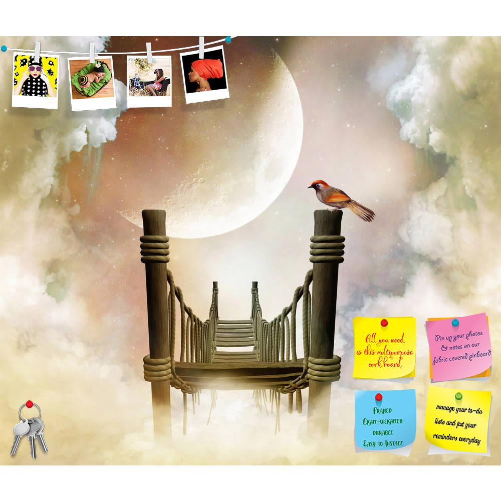 ArtzFolio Fantastic Wooden Bridge With A Bird Printed Bulletin Board Notice Pin Board Soft Board | Frameless-Bulletin Boards Frameless-AZSAO28036089BLB_FL_L-Image Code 5003447 Vishnu Image Folio Pvt Ltd, IC 5003447, ArtzFolio, Bulletin Boards Frameless, Birds, Conceptual, Kids, Fine Art Reprint, fantastic, wooden, bridge, with, a, bird, printed, bulletin, board, notice, pin, soft, frameless, sky, big, moon, pin up board, push pin board, extra large cork board, big pin board, notice board, small bulletin boa