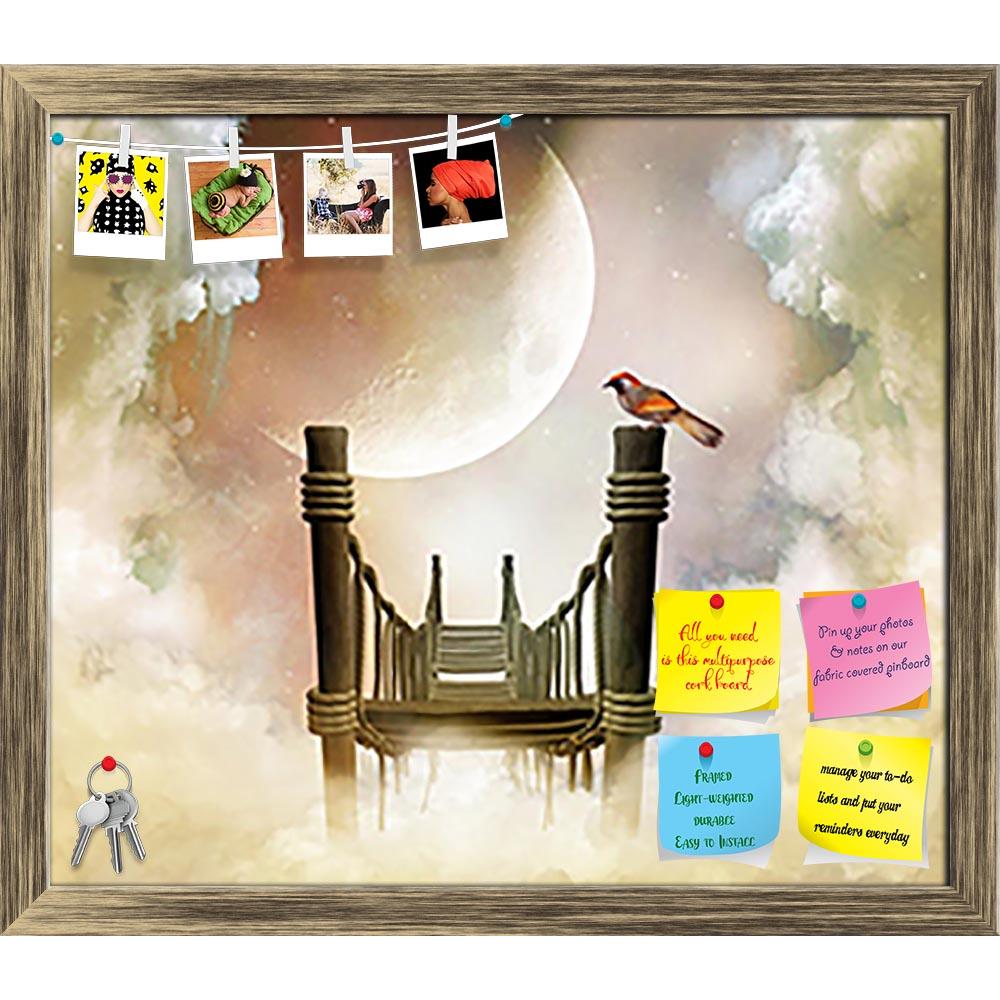 ArtzFolio Fantastic Wooden Bridge With A Bird Printed Bulletin Board Notice Pin Board Soft Board | Framed-Bulletin Boards Framed-AZSAO28036089BLB_FR_L-Image Code 5003447 Vishnu Image Folio Pvt Ltd, IC 5003447, ArtzFolio, Bulletin Boards Framed, Birds, Conceptual, Kids, Fine Art Reprint, fantastic, wooden, bridge, with, a, bird, printed, bulletin, board, notice, pin, soft, framed, sky, big, moon, pin up board, push pin board, extra large cork board, big pin board, notice board, small bulletin board, cork boa