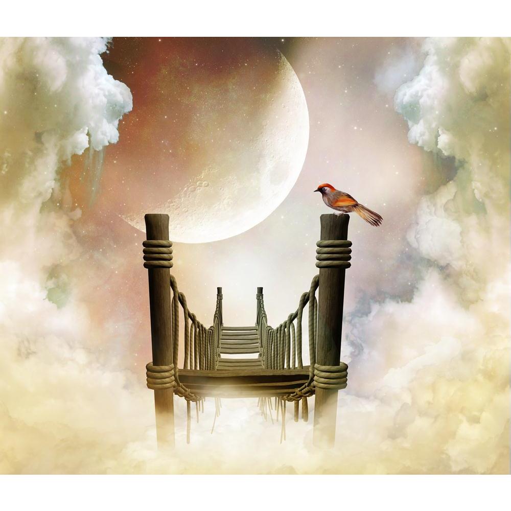 Fantastic Wooden Bridge With A Bird Canvas Painting Synthetic Frame-Paintings MDF Framing-AFF_FR-IC 5003447 IC 5003447, Art and Paintings, Baby, Birds, Books, Children, Digital Art, Fantasy, Kids, Love, Nature, Romance, Scenic, Wooden, fantastic, bridge, with, a, bird, canvas, painting, synthetic, frame, clouds, concept, contemplation, digital, art, fairy, tale, floating, imagination, innocence, moon, peace, sky, story, book, wood, artzfolio, wall decor for living room, wall frames for living room, frames f