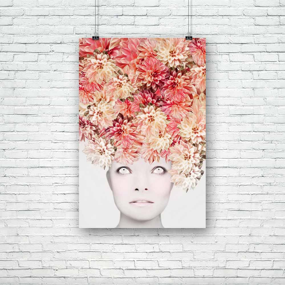 Young Woman With Headdress D2 Unframed Paper Poster-Paper Posters Unframed-POS_UN-IC 5003452 IC 5003452, Art and Paintings, Botanical, Fashion, Floral, Flowers, Individuals, Modern Art, Nature, Pop Art, Portraits, Scenic, Surrealism, young, woman, with, headdress, d2, unframed, paper, poster, art, artistic, attractive, beautiful, beauty, bizarre, colorful, composition, costume, expression, expressive, extravagant, eye, fancy, fashionable, female, flower, grey, hairstyle, idea, make, up, many, mind, model, m