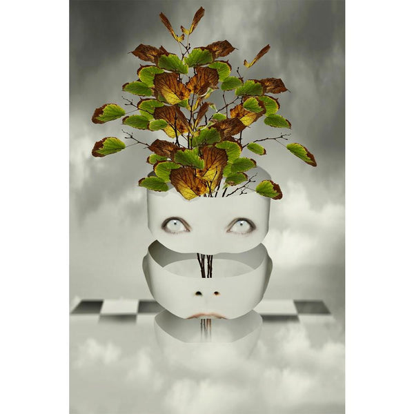Human Head Divided In Three Parts D2 Unframed Paper Poster-Paper Posters Unframed-POS_UN-IC 5003458 IC 5003458, Art and Paintings, Conceptual, Fantasy, Illustrations, Nature, Scenic, Surrealism, human, head, divided, in, three, parts, d2, unframed, paper, wall, poster, art, artist, artistic, bizarre, branch, break, up, breaking, cloud, concept, creativity, decomposed, decomposition, dramatic, dreamy, eco, eye, face, float, floor, foggy, illustration, illustrative, imagination, imagine, leaf, metaphysics, mi