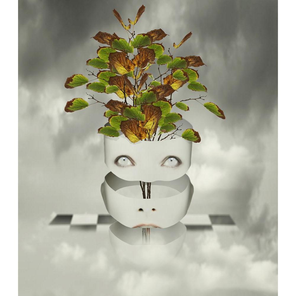 Human Head Divided In Three Parts Canvas Painting Synthetic Frame-Paintings MDF Framing-AFF_FR-IC 5003458 IC 5003458, Art and Paintings, Conceptual, Fantasy, Illustrations, Nature, Scenic, Surrealism, human, head, divided, in, three, parts, canvas, painting, synthetic, frame, art, artist, artistic, bizarre, branch, break, up, breaking, cloud, concept, creativity, decomposed, decomposition, dramatic, dreamy, eco, eye, face, float, floor, foggy, illustration, illustrative, imagination, imagine, leaf, metaphys