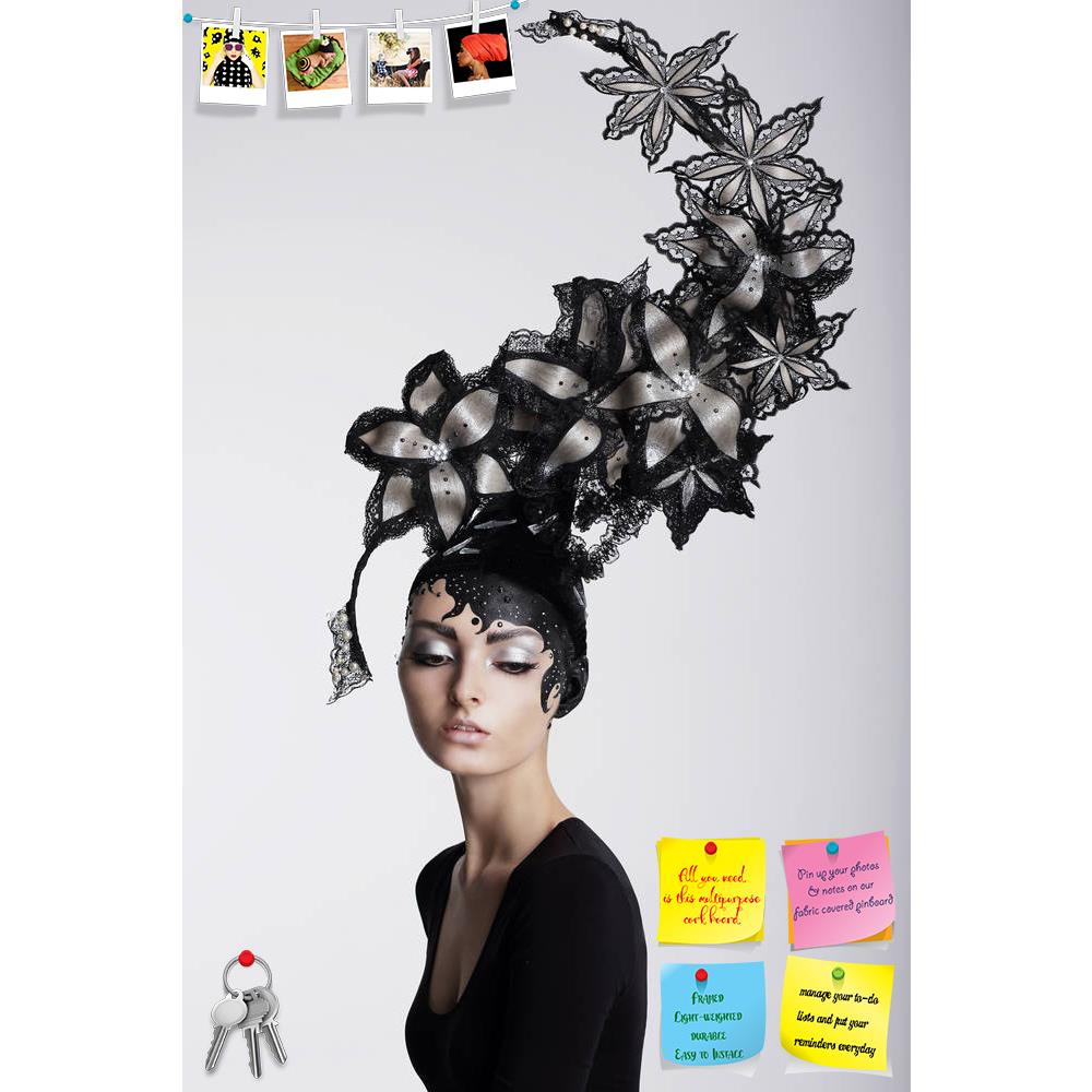 ArtzFolio Fantasy Surrealism D1 Printed Bulletin Board Notice Pin Board Soft Board | Frameless-Bulletin Boards Frameless-AZSAO28193447BLB_FL_L-Image Code 5003467 Vishnu Image Folio Pvt Ltd, IC 5003467, ArtzFolio, Bulletin Boards Frameless, Fashion, Portraits, Photography, fantasy, surrealism, d1, printed, bulletin, board, notice, pin, soft, frameless, woman, person, female, one, portrait, head, headwear, hat, lid, wear, headgear, silver, black, model, beauty, creative, design, face, false, lashes, eyelashes