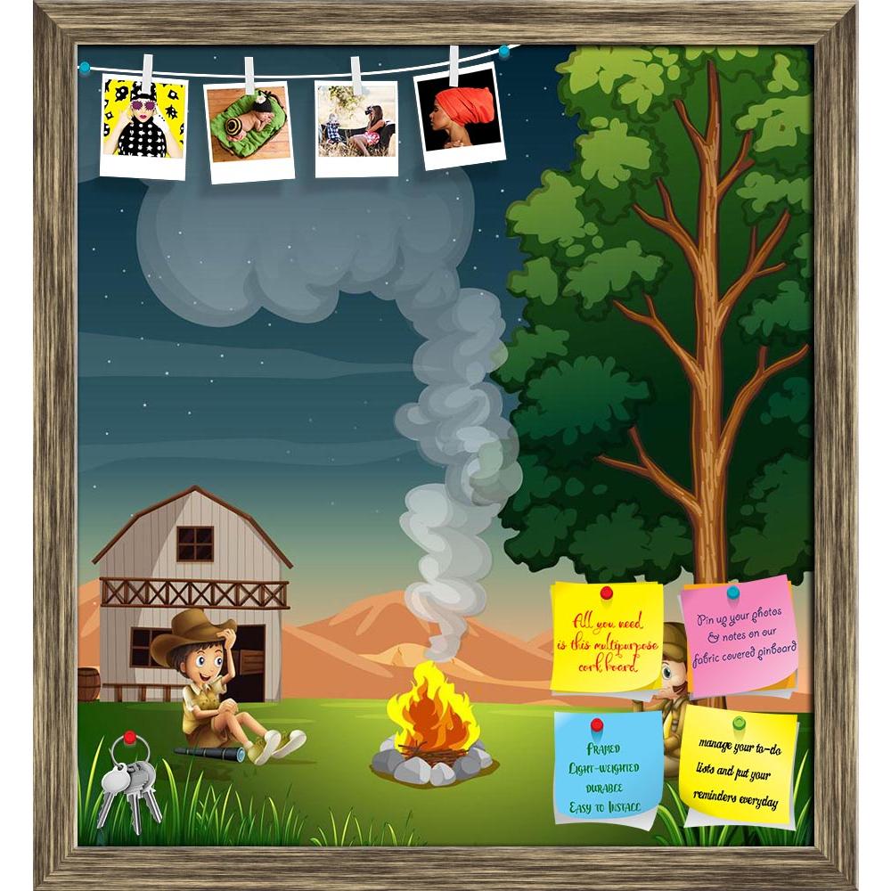 ArtzFolio Two Explorers Making A Campfire Printed Bulletin Board Notice Pin Board Soft Board | Framed-Bulletin Boards Framed-AZSAO28203952BLB_FR_L-Image Code 5003469 Vishnu Image Folio Pvt Ltd, IC 5003469, ArtzFolio, Bulletin Boards Framed, Kids, Digital Art, two, explorers, making, a, campfire, printed, bulletin, board, notice, pin, soft, framed, illustration, pin up board, push pin board, extra large cork board, big pin board, notice board, small bulletin board, cork board, wall notice board, giant cork b