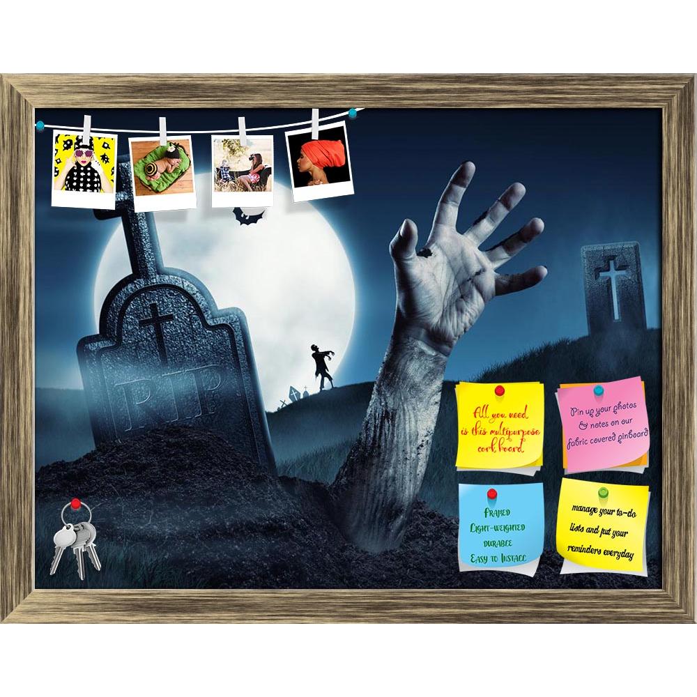 ArtzFolio Zombie Hand Coming Out Of His Grave Printed Bulletin Board Notice Pin Board Soft Board | Framed-Bulletin Boards Framed-AZSAO28334393BLB_FR_L-Image Code 5003478 Vishnu Image Folio Pvt Ltd, IC 5003478, ArtzFolio, Bulletin Boards Framed, Fantasy, Digital Art, zombie, hand, coming, out, of, his, grave, printed, bulletin, board, notice, pin, soft, framed, full, moon, aftermath, apocalypse, blood, cemetery, corpse, creepy, cross, cruel, danger, dark, dead, death, demon, devil, evil, fear, forest, funera