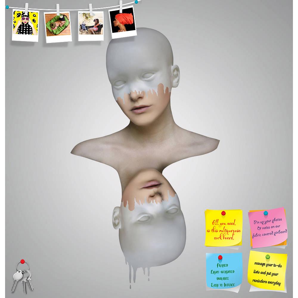ArtzFolio Two Female Portrait Printed Bulletin Board Notice Pin Board Soft Board | Frameless-Bulletin Boards Frameless-AZSAO28468953BLB_FL_L-Image Code 5003497 Vishnu Image Folio Pvt Ltd, IC 5003497, ArtzFolio, Bulletin Boards Frameless, Conceptual, Fashion, Digital Art, two, female, portrait, printed, bulletin, board, notice, pin, soft, frameless, surreal, artistic, image, representing, grey, background, face, human, double, above, mannequinn, melt, white, surrealistic, surrealism, art, unusual, weird, com