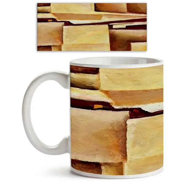 Absrtact Artwork Ceramic Coffee Tea Mug Inside White