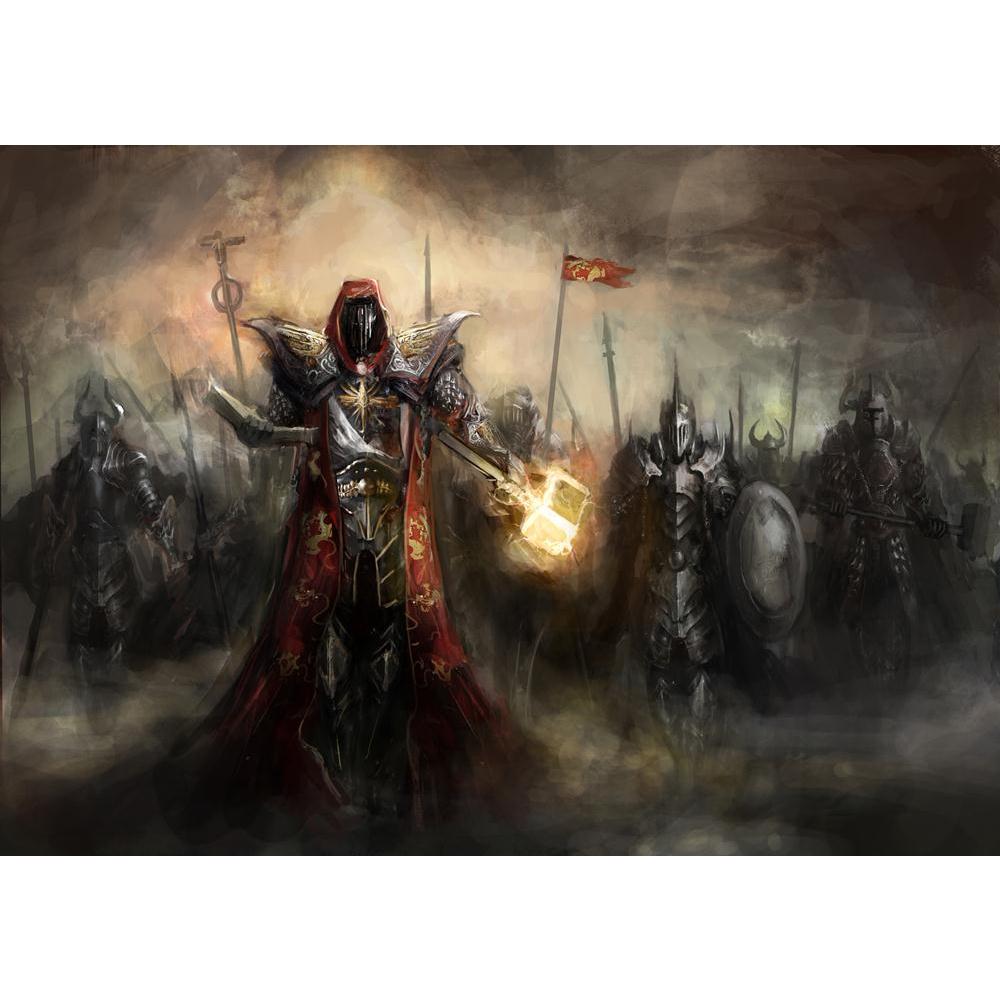 General Leading His Army In War Canvas Painting Synthetic Frame-Paintings MDF Framing-AFF_FR-IC 5003512 IC 5003512, Ancient, Fantasy, Historical, Illustrations, Medieval, Vintage, general, leading, his, army, in, war, canvas, painting, synthetic, frame, warrior, orc, knight, battle, paladin, warriors, armour, attack, charge, creature, dark, equipment, fight, fighter, force, holy, illustration, infantry, lead, leader, light, poster, soldier, swing, wallpaper, artzfolio, wall decor for living room, wall frame