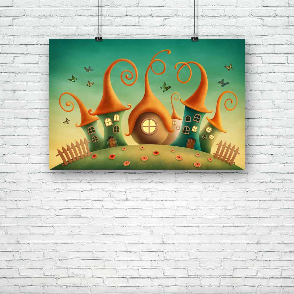 Fantasy Houses D1 Unframed Paper Poster-Paper Posters Unframed-POS_UN-IC 5003523 IC 5003523, Botanical, Fantasy, Floral, Flowers, Illustrations, Landscapes, Nature, Scenic, Signs and Symbols, Symbols, Wooden, houses, d1, unframed, paper, poster, fairy, tale, tales, house, landscape, spring, fairytale, castle, building, butterfly, childhood, countryside, daisy, dream, fun, horizontal, illustration, imagination, imagine, kingdom, magic, meadow, prince, princess, sky, story, summer, symbol, tower, town, window