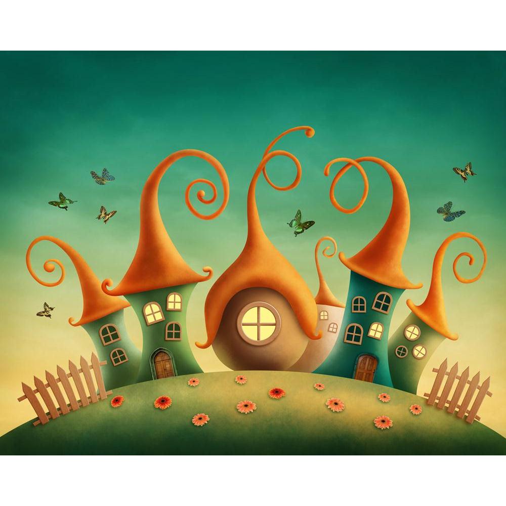 Fantasy Houses Canvas Painting Synthetic Frame-Paintings MDF Framing-AFF_FR-IC 5003523 IC 5003523, Botanical, Fantasy, Floral, Flowers, Illustrations, Landscapes, Nature, Scenic, Signs and Symbols, Symbols, Wooden, houses, canvas, painting, synthetic, frame, fairy, tale, tales, house, landscape, spring, fairytale, castle, building, butterfly, childhood, countryside, daisy, dream, fun, horizontal, illustration, imagination, imagine, kingdom, magic, meadow, prince, princess, sky, story, summer, symbol, tower,