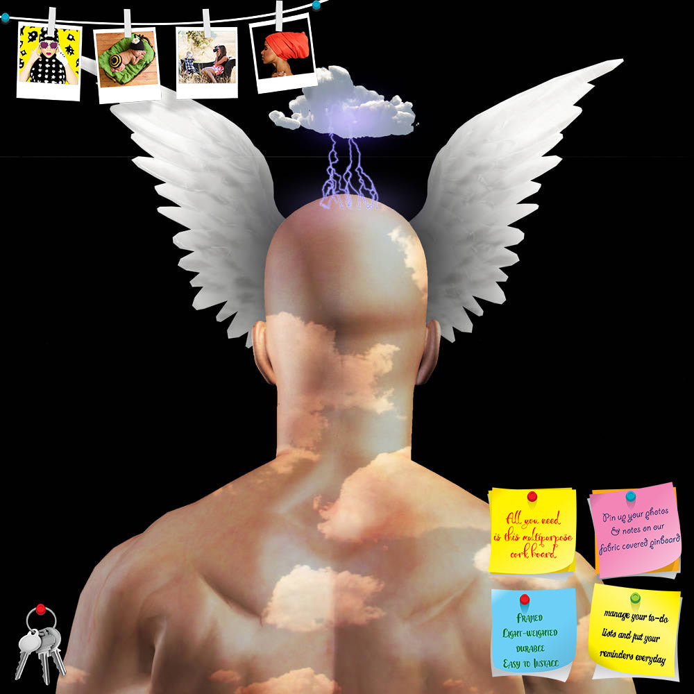 ArtzFolio Wings & Clouds Upon Head Printed Bulletin Board Notice Pin Board Soft Board | Frameless-Bulletin Boards Frameless-AZSAO28825046BLB_FL_L-Image Code 5003536 Vishnu Image Folio Pvt Ltd, IC 5003536, ArtzFolio, Bulletin Boards Frameless, Conceptual, Portraits, Digital Art, wings, clouds, upon, head, printed, bulletin, board, notice, pin, soft, frameless, winged, free, freedom, fly, flight, flying, cloud, concept, man, person, imagination, sky, people, idea, inspiration, creative, face, creativity, mind
