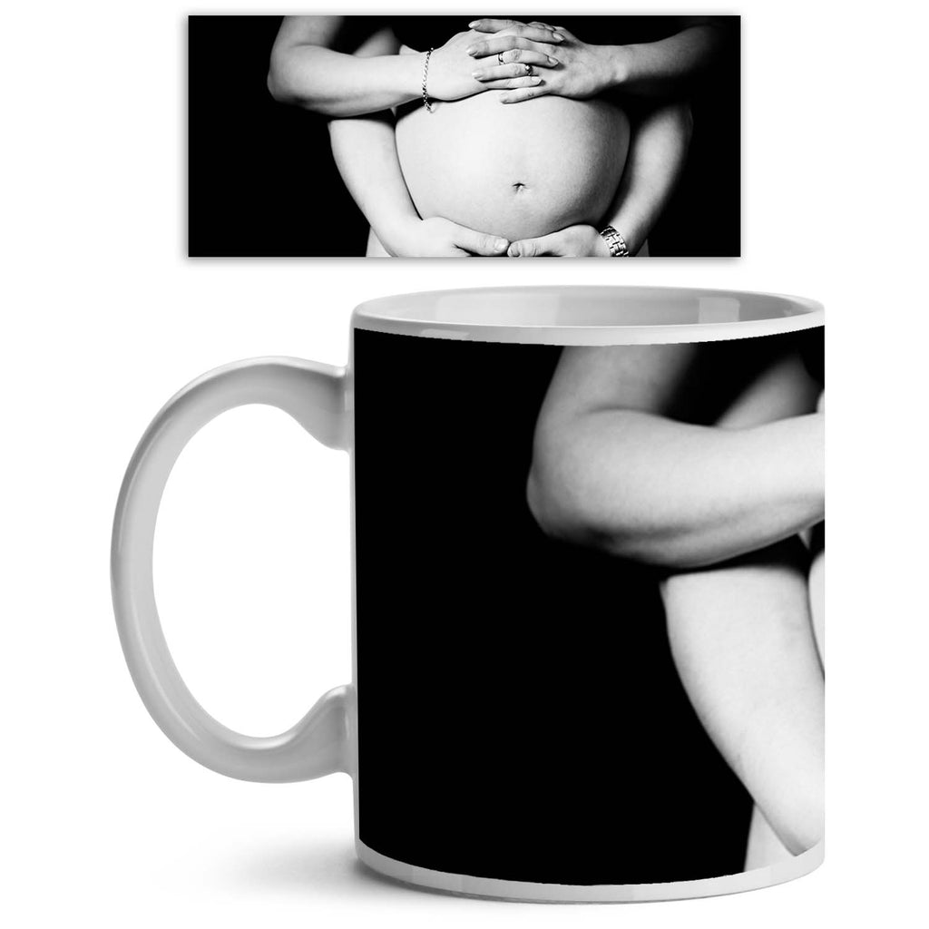 ArtzFolio Man & Woman Holding Hands On A Pregnant Belly Ceramic Coffee Tea Mug Inside White-Coffee Mugs-AZKIT28876399MUG_L-Image Code 5003539 Vishnu Image Folio Pvt Ltd, IC 5003539, ArtzFolio, Coffee Mugs, Adult, Figurative, Photography, man, woman, holding, hands, on, a, pregnant, belly, ceramic, coffee, tea, mug, inside, white, black, b&w, love, pregnancy, female, baby, expecting, husband, tummy, mother, stomach, mum, wife, body, birth, expectant, waiting, maternal, abdomen, people, awaiting, life, human,