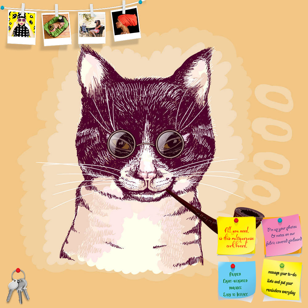 ArtzFolio Portrait Of A Cat Smoking A Pipe & Wearing Glasses Printed Bulletin Board Notice Pin Board Soft Board | Frameless-Bulletin Boards Frameless-AZSAO28909669BLB_FL_L-Image Code 5003543 Vishnu Image Folio Pvt Ltd, IC 5003543, ArtzFolio, Bulletin Boards Frameless, Animals, Kids, Digital Art, portrait, of, a, cat, smoking, pipe, wearing, glasses, printed, bulletin, board, notice, pin, soft, frameless, pin up board, push pin board, extra large cork board, big pin board, notice board, small bulletin board,