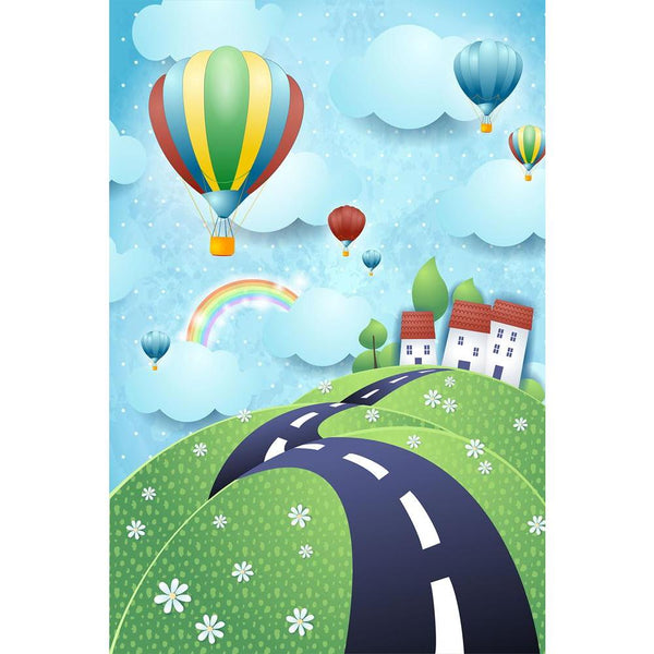 Road & Hot Air Balloons Unframed Paper Poster-Paper Posters Unframed-POS_UN-IC 5003557 IC 5003557, Ancient, Animated Cartoons, Automobiles, Caricature, Cartoons, Countries, Digital, Digital Art, Dots, Fantasy, God Ram, Graphic, Hinduism, Historical, Landscapes, Medieval, Mountains, Nature, Panorama, Retro, Rural, Scenic, Seasons, Signs, Signs and Symbols, Transportation, Travel, Vehicles, Vintage, road, hot, air, balloons, unframed, paper, wall, poster, balloon, bush, cartoon, cloud, cloudscape, country, co