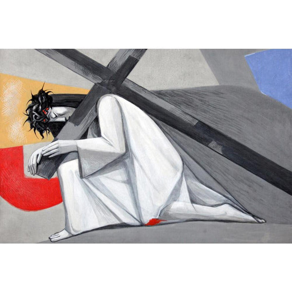 3rd Station Of Cross Jesus Falls The First Time Unframed Paper Poster-Paper Posters Unframed-POS_UN-IC 5003578 IC 5003578, Art and Paintings, Christianity, Cross, German, Jesus, Religion, Religious, Spiritual, 3rd, station, of, falls, the, first, time, unframed, paper, wall, poster, stations, way, via, crucis, on, crucifixion, abbey, agony, art, artistic, bavaria, beautiful, bible, blood, cathedral, christ, christian, church, croatia, crown, easter, europe, faith, friday, germany, god, gospel, holy, monaste