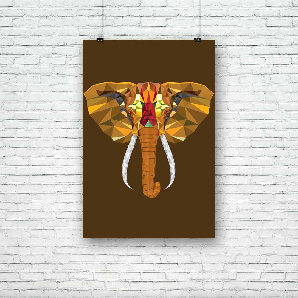 Elephant Portrait Unframed Paper Poster-Paper Posters Unframed-POS_UN-IC 5003581 IC 5003581, Abstract Expressionism, Abstracts, Animals, Art and Paintings, Black and White, Culture, Decorative, Diamond, Digital, Digital Art, Ethnic, Geometric, Geometric Abstraction, Graphic, Icons, Illustrations, Modern Art, Patterns, Semi Abstract, Signs, Signs and Symbols, Space, Symbols, Traditional, Triangles, Tribal, White, World Culture, elephant, portrait, unframed, paper, poster, mosaic, head, pattern, elephants, ab