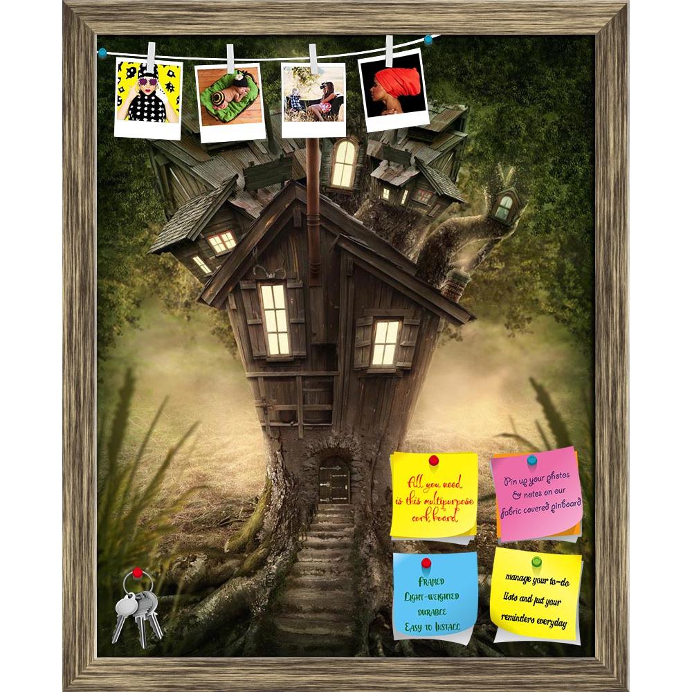 ArtzFolio Fantasy Tree House In Forest D3 Printed Bulletin Board Notice Pin Board Soft Board | Framed-Bulletin Boards Framed-AZSAO29275378BLB_FR_L-Image Code 5003583 Vishnu Image Folio Pvt Ltd, IC 5003583, ArtzFolio, Bulletin Boards Framed, Conceptual, Kids, Digital Art, fantasy, tree, house, in, forest, d3, printed, bulletin, board, notice, pin, soft, framed, magic, surreal, dreams, light, lantern, door, outdoor, windows, way, shine, fog, green, darkness, bright, night, dark, wood, leaves, dreamy, adventur