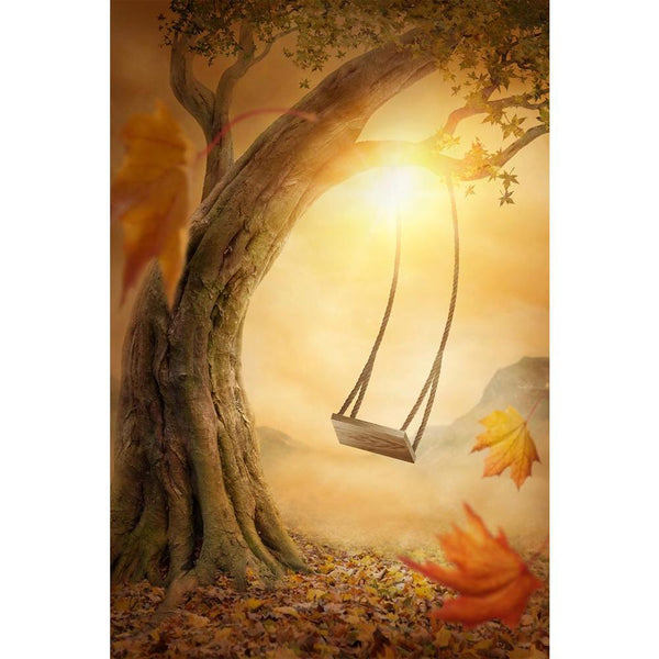 Old Swing Unframed Paper Poster-Paper Posters Unframed-POS_UN-IC 5003584 IC 5003584, Fantasy, Landscapes, Nature, Scenic, Signs and Symbols, Surrealism, Symbols, Wooden, old, swing, unframed, paper, wall, poster, landscape, concept, adventure, alone, autumn, big, bright, childhood, dark, dreams, dreamy, fairy, fairytale, fog, freedom, imagination, imagine, leaves, light, magic, mist, mysterious, mystery, natural, nobody, orange, past, plant, relax, sad, shine, sun, surreal, swinging, symbol, tale, tree, wil