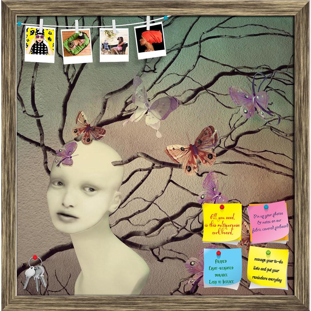ArtzFolio Female Creature With Many Branches & Butterflies Printed Bulletin Board Notice Pin Board Soft Board | Framed-Bulletin Boards Framed-AZSAO29308036BLB_FR_L-Image Code 5003588 Vishnu Image Folio Pvt Ltd, IC 5003588, ArtzFolio, Bulletin Boards Framed, Conceptual, Fashion, Digital Art, female, creature, with, many, branches, butterflies, printed, bulletin, board, notice, pin, soft, framed, artistic, illustrative, image, represent, doll, mannequin, fantasy, portrait, head, face, expressive, branch, butt