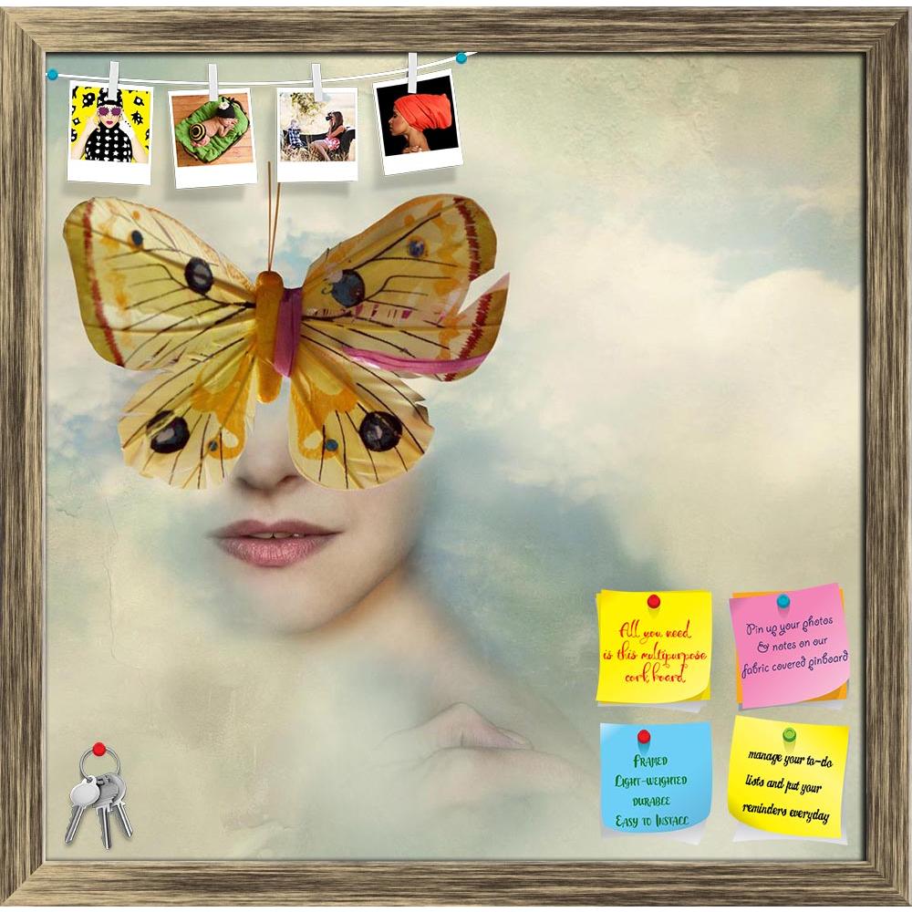 ArtzFolio Female Portrait Shrouded In Clouds With Butterfly Printed Bulletin Board Notice Pin Board Soft Board | Framed-Bulletin Boards Framed-AZSAO29308044BLB_FR_L-Image Code 5003589 Vishnu Image Folio Pvt Ltd, IC 5003589, ArtzFolio, Bulletin Boards Framed, Birds, Fantasy, Photography, female, portrait, shrouded, in, clouds, with, butterfly, printed, bulletin, board, notice, pin, soft, framed, art, artistic, artist, stylized, sky, cloud, cloudy, surreal, surrealist, surrealism, mouth, nose, neck, hand, con