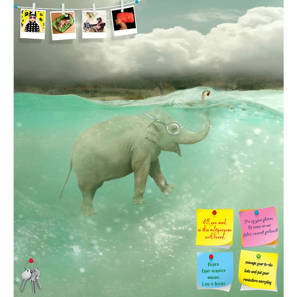 ArtzFolio Funny Elephant Swimmer Printed Bulletin Board Notice Pin Board Soft Board | Frameless-Bulletin Boards Frameless-AZSAO29308045BLB_FL_L-Image Code 5003590 Vishnu Image Folio Pvt Ltd, IC 5003590, ArtzFolio, Bulletin Boards Frameless, Animals, Conceptual, Kids, Digital Art, funny, elephant, swimmer, printed, bulletin, board, notice, pin, soft, frameless, beautiful, underwater, landscape, background, mammal, swimming, water, trunk, pachyderm, surreal, surrealism, surrealist, artistic, wave, bubble, ray