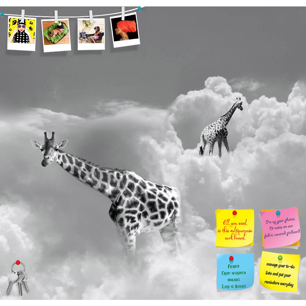 ArtzFolio Two Giraffe Walking In The Clouds Printed Bulletin Board Notice Pin Board Soft Board | Frameless-Bulletin Boards Frameless-AZSAO29308046BLB_FL_L-Image Code 5003591 Vishnu Image Folio Pvt Ltd, IC 5003591, ArtzFolio, Bulletin Boards Frameless, Animals, Conceptual, Kids, Photography, two, giraffe, walking, in, the, clouds, printed, bulletin, board, notice, pin, soft, frameless, surreal, image, representing, black, white, animal, cloud, cloudy, sky, gray, grey, surrealist, surrealism, art, artistic, i