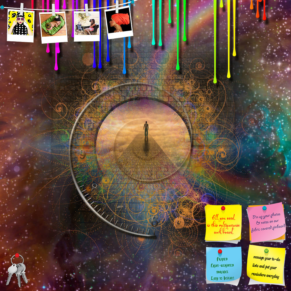 ArtzFolio Fantastic Scene With Melting Colour Printed Bulletin Board Notice Pin Board Soft Board | Frameless-Bulletin Boards Frameless-AZSAO29371116BLB_FL_L-Image Code 5003594 Vishnu Image Folio Pvt Ltd, IC 5003594, ArtzFolio, Bulletin Boards Frameless, Abstract, Surrealism, Fine Art Reprint, fantastic, scene, with, melting, colour, printed, bulletin, board, notice, pin, soft, frameless, stars, galactic, clouds, dimensional, sky, creation, fantasy, time, eternal, eternity, man, doorway, door, entrance, open