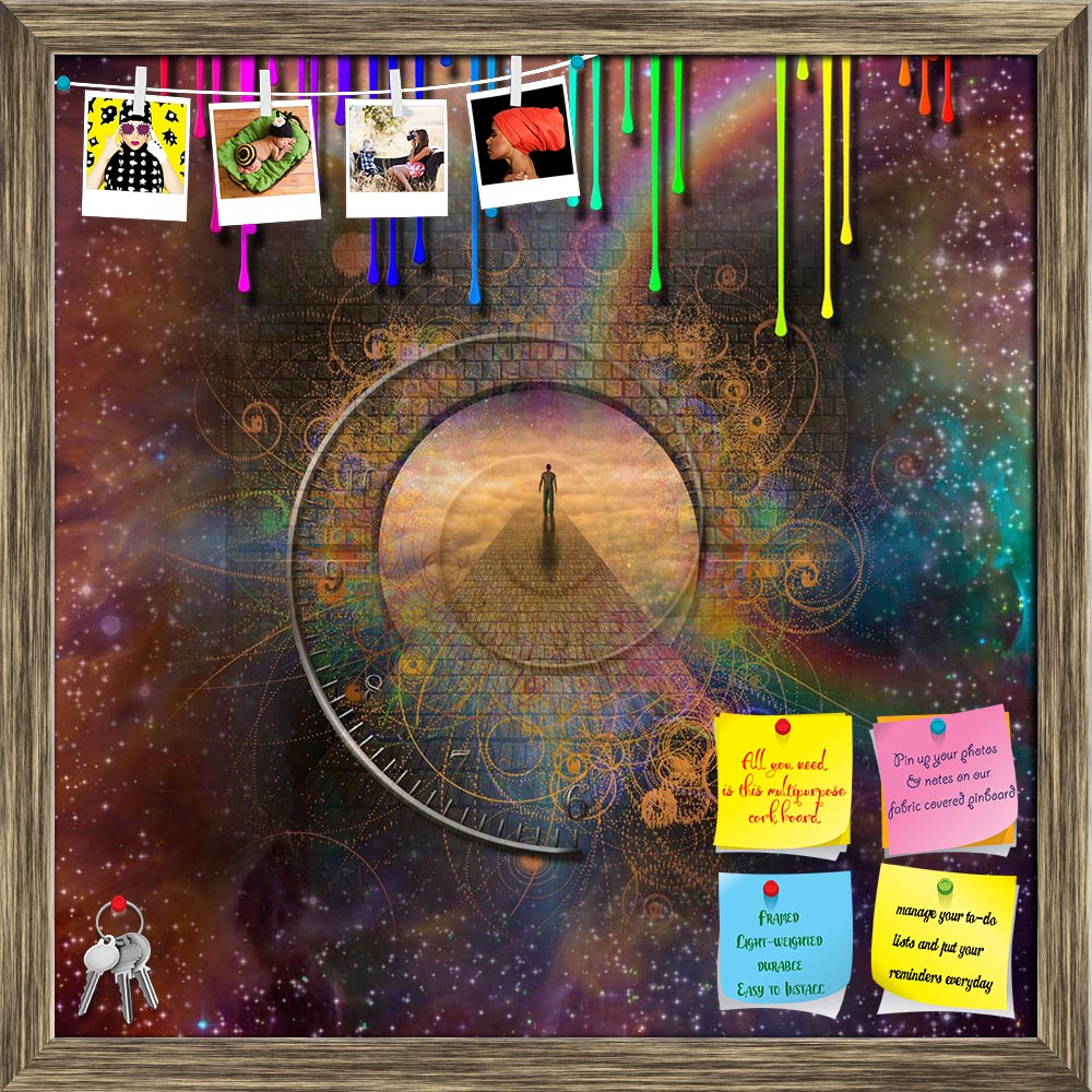 ArtzFolio Fantastic Scene With Melting Colour Printed Bulletin Board Notice Pin Board Soft Board | Framed-Bulletin Boards Framed-AZSAO29371116BLB_FR_L-Image Code 5003594 Vishnu Image Folio Pvt Ltd, IC 5003594, ArtzFolio, Bulletin Boards Framed, Abstract, Surrealism, Fine Art Reprint, fantastic, scene, with, melting, colour, printed, bulletin, board, notice, pin, soft, framed, stars, galactic, clouds, dimensional, sky, creation, fantasy, time, eternal, eternity, man, doorway, door, entrance, open, imaginatio