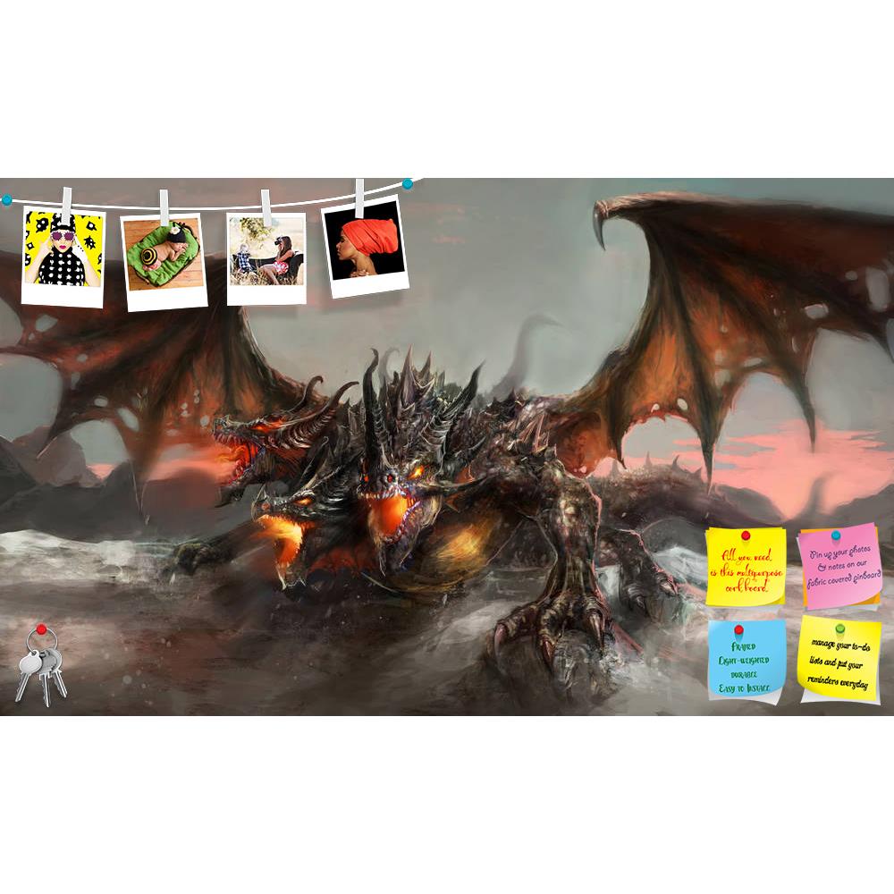 ArtzFolio Three Headed Dragon D2 Printed Bulletin Board Notice Pin Board Soft Board | Frameless-Bulletin Boards Frameless-AZSAO29391956BLB_FL_L-Image Code 5003596 Vishnu Image Folio Pvt Ltd, IC 5003596, ArtzFolio, Bulletin Boards Frameless, Fantasy, Fine Art Reprint, three, headed, dragon, d2, printed, bulletin, board, notice, pin, soft, frameless, illustration, animal, art, big, breath, breathing, colorful, creature, danger, destruction, drawings, evil, fairytale, fantastic, fear, fearful, fictional, fire,